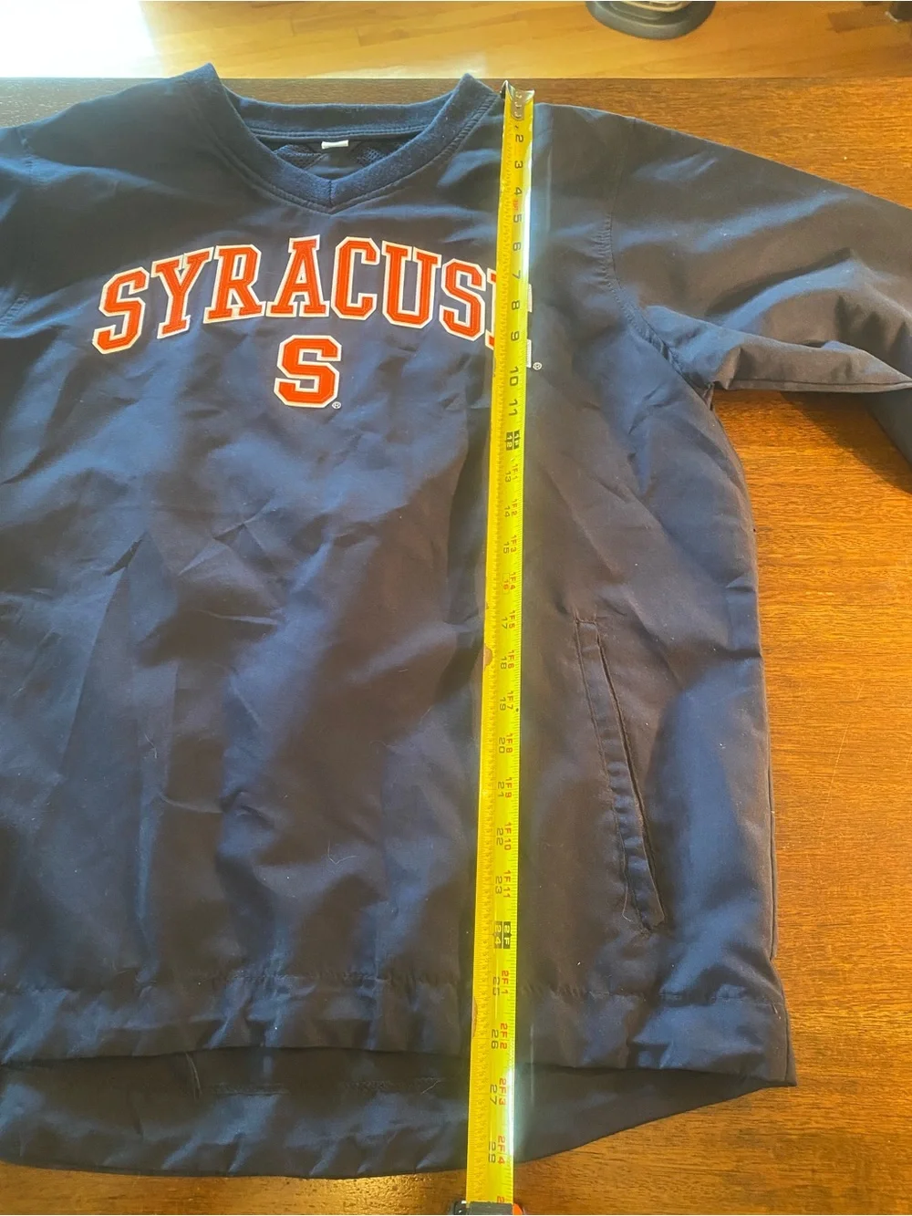 Syracuse Orange NCAA Navy Pullover Jacket Windbreaker Adult Mens Size SMall EUC